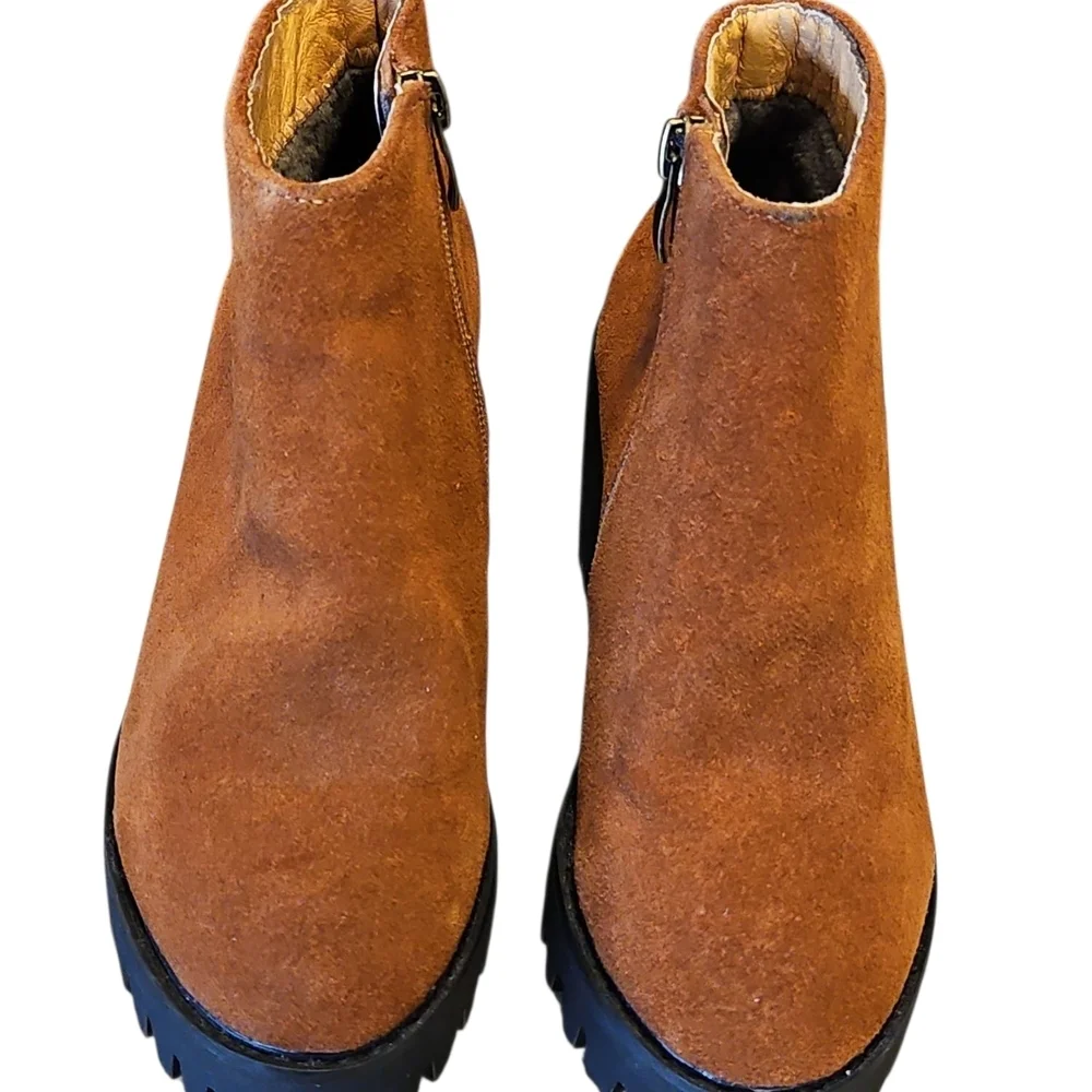Trendy Tan Waffle Bottom High Heel Ankle Boots